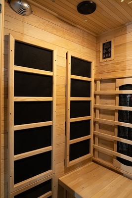 Ahşap Kapalı 1750W 2 Kişilik Kızılötesi Sauna Düşük EMF