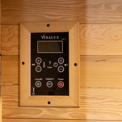 Ahşap Kapalı 1750W 2 Kişilik Kızılötesi Sauna Düşük EMF