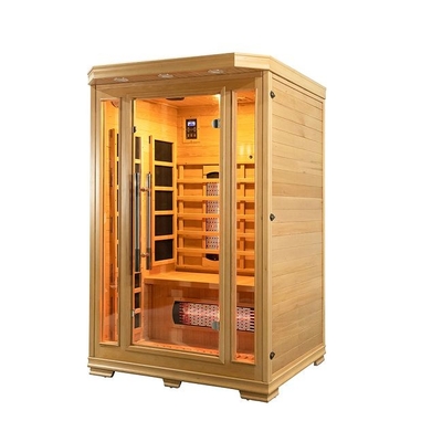 Ahşap Kapalı 1750W 2 Kişilik Kızılötesi Sauna Düşük EMF