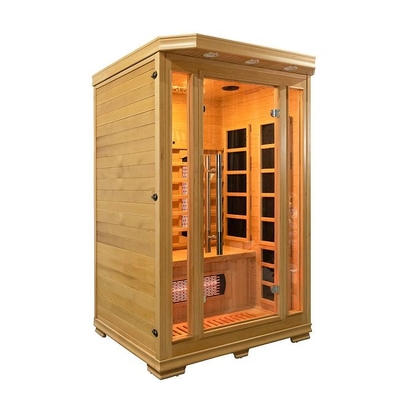 Ahşap Kapalı 1750W 2 Kişilik Kızılötesi Sauna Düşük EMF