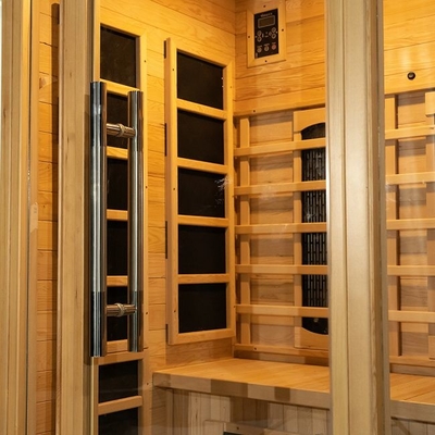 Ahşap Kapalı 1750W 2 Kişilik Kızılötesi Sauna Düşük EMF