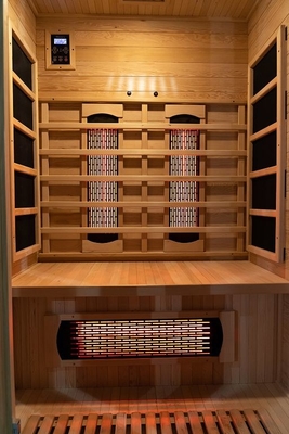 Ahşap Kapalı 1750W 2 Kişilik Kızılötesi Sauna Düşük EMF