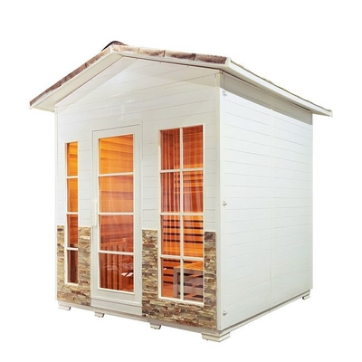 Açık Muhteşem Hemlock Sedir Ağacı 5 - 6 Kişilik Çatılı Buharlı Sauna