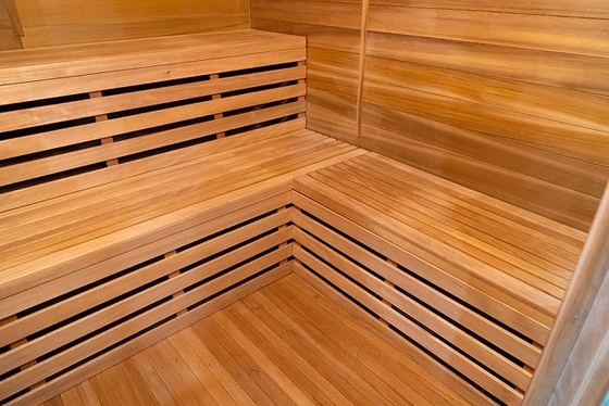 Açık Muhteşem Hemlock Sedir Ağacı 5 - 6 Kişilik Çatılı Buharlı Sauna