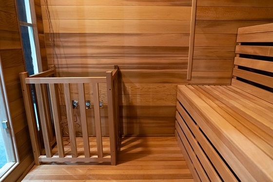 Açık Muhteşem Hemlock Sedir Ağacı 5 - 6 Kişilik Çatılı Buharlı Sauna