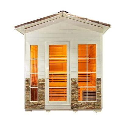 Açık Muhteşem Hemlock Sedir Ağacı 5 - 6 Kişilik Çatılı Buharlı Sauna