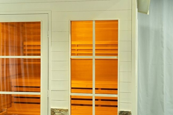 Açık Muhteşem Hemlock Sedir Ağacı 5 - 6 Kişilik Çatılı Buharlı Sauna