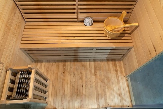 Masif Ahşap Kapalı 3KW Aile Buhar Sauna Odası 3 Kişilik