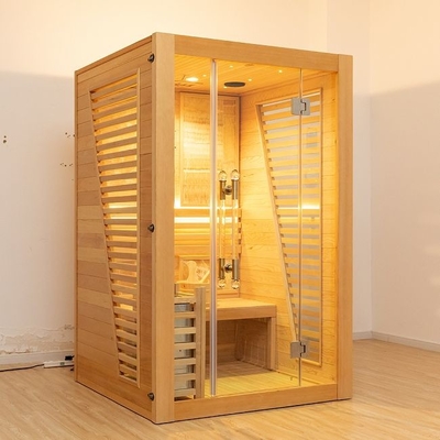 Kapalı 3KW Hemlock Ahşap Geleneksel Buhar 2 Kişilik Sauna Odası Lüks