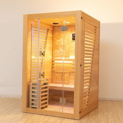 Kapalı 3KW Hemlock Ahşap Geleneksel Buhar 2 Kişilik Sauna Odası Lüks