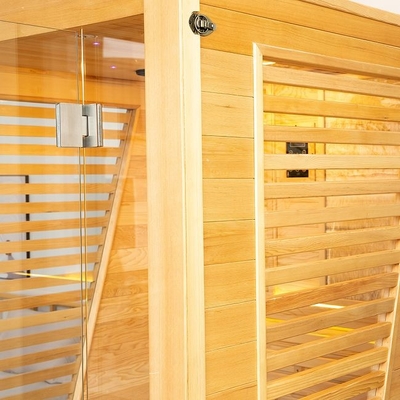 Kapalı 3KW Hemlock Ahşap Geleneksel Buhar 2 Kişilik Sauna Odası Lüks