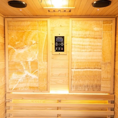 Kapalı 3KW Hemlock Ahşap Geleneksel Buhar 2 Kişilik Sauna Odası Lüks