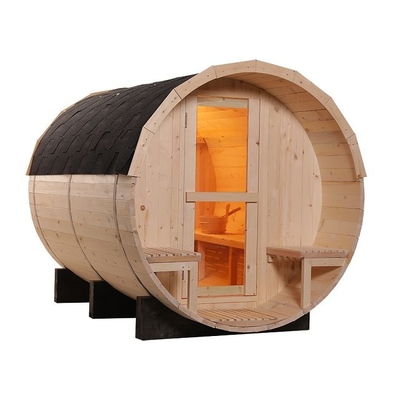 6KW Sobalı Büyük Masif Ahşap Geleneksel Buhar Açık Varil Sauna
