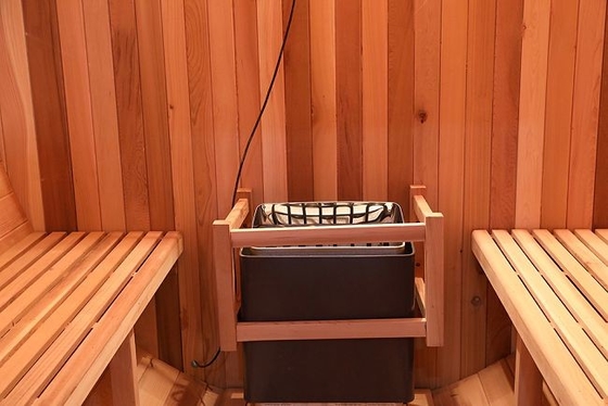 4.5KW Soba Isıtıcı 2 Kişi Kuru Islak Buhar Ahşap Varil Sauna Açık