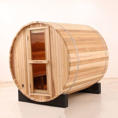 4.5KW Soba Isıtıcı 2 Kişi Kuru Islak Buhar Ahşap Varil Sauna Açık