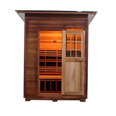 Katı Ahşap Kanada Kırmızı Sedir Karbon Isıtıcı Uzak Kızılötesi Açık Sauna ODM