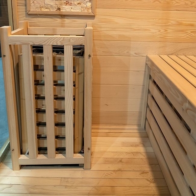 Lüks Masif Ahşap Hemlock 3 Kişi Geleneksel Ev Sauna Odası 3000W