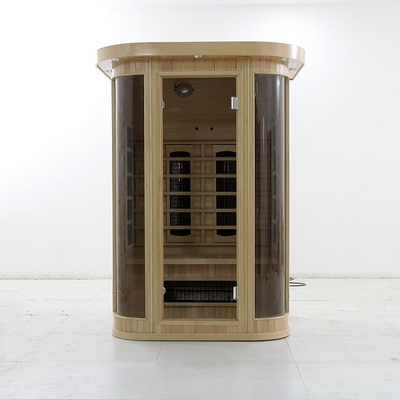 1750W Kapalı Masif Ahşap Tam Spektrumlu Kızılötesi Ev Sauna Odası 2 Kişi