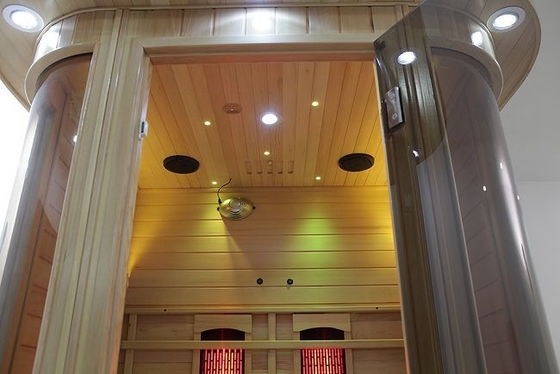 1750W Kapalı Masif Ahşap Tam Spektrumlu Kızılötesi Ev Sauna Odası 2 Kişi