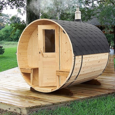 Odun Ateşli Sobalı Geleneksel Buhar Ahşap Açık Varil Sauna Odası