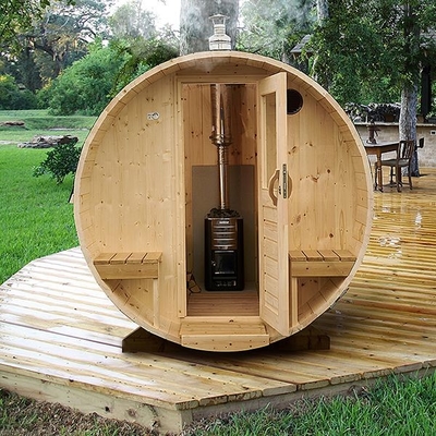 Odun Ateşli Sobalı Geleneksel Buhar Ahşap Açık Varil Sauna Odası