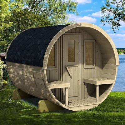 Soba Isıtıcılı Lüks ve Konfor Fin Açık Ahşap Varil Sauna