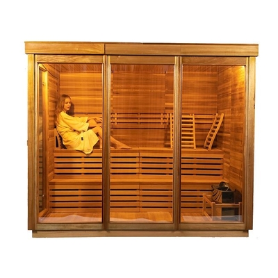 9KW Elektrikli Soba ile OEM ve ODM Ahşap Açık Kuru Sauna