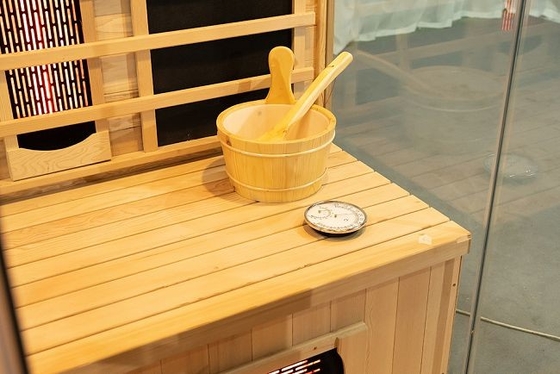 Tam Spektrum Ve Soba Isıtıcı Ahşap Kapalı Kızılötesi Buhar Sauna Kombinasyonu