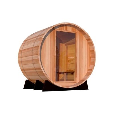 8mm Temperli Cam Kapılı Kanada Kırmızı Sedir Ağacı Varil Sauna 180x240cm