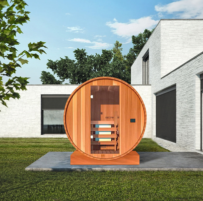 8mm Temperli Cam Kapılı Kanada Kırmızı Sedir Ağacı Varil Sauna 180x240cm