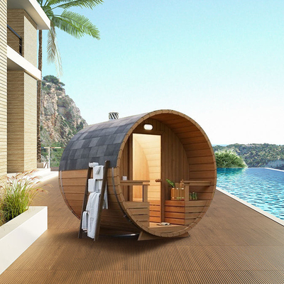 2 - 8 Kişilik Ahşap Varil Sauna Sundurmalı / Sundurmasız Seçeneği