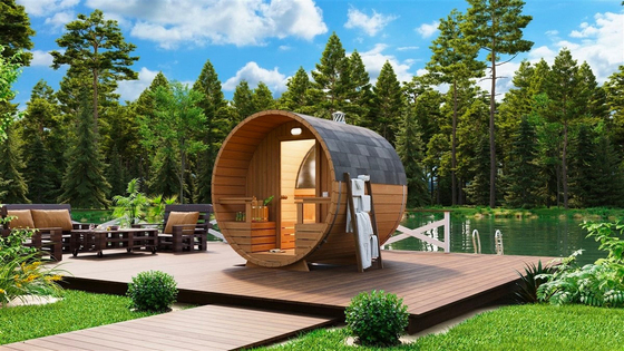 2 - 8 Kişilik Ahşap Varil Sauna Sundurmalı / Sundurmasız Seçeneği