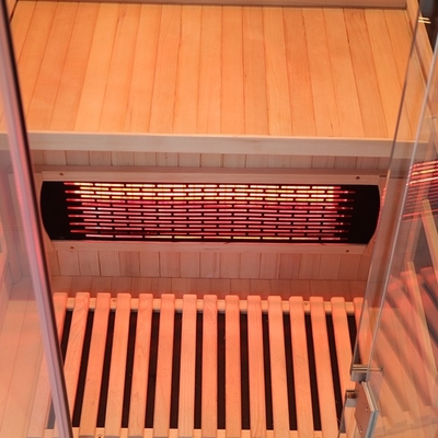 Şeffaf Temperli Cam Uzak Kızılötesi Sauna 0°C - 65°C Çalışma Sıcaklığı Aralığı