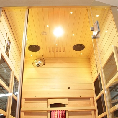 Şeffaf Temperli Cam Uzak Kızılötesi Sauna 0°C - 65°C Çalışma Sıcaklığı Aralığı