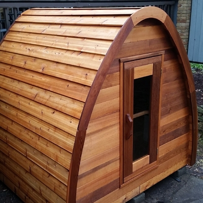 2 - 4 Kişilik Mini Kırmızı Sedir Masif Ahşap Açık Kuru Sauna