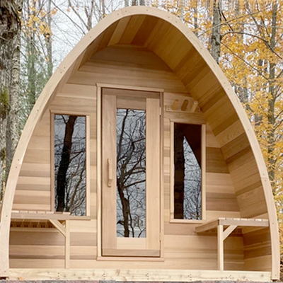 2 - 4 Kişilik Villa Avlusu 6 KW Elektrikli Sobalı Ahşap Açık Kuru Sauna