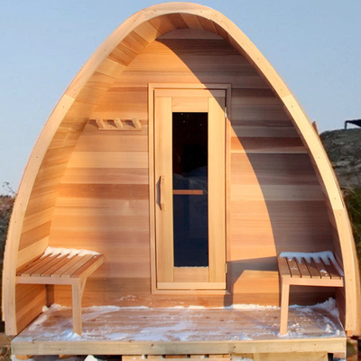 2 - 4 Kişilik Villa Avlusu 6 KW Elektrikli Sobalı Ahşap Açık Kuru Sauna