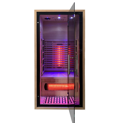 8mm Temperli Cam Kapılı 1 Kişilik Düşük EMF Kızılötesi Sauna