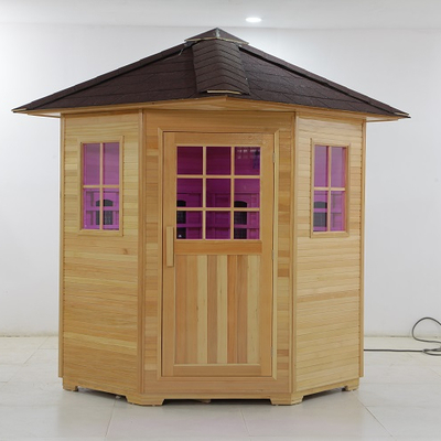 Kanada Hemlock / Kırmızı Sedir Malzemesi Düşük EMF Kızılötesi Sauna 100 - 178kg Kapasite