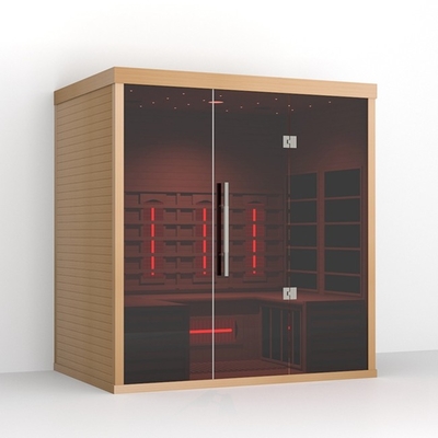 Tam Spektrumlu Standart Yapılandırma Ahşap Renkli Uzak Kızılötesi Sauna