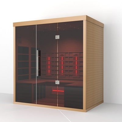 Tam Spektrumlu Standart Yapılandırma Ahşap Renkli Uzak Kızılötesi Sauna