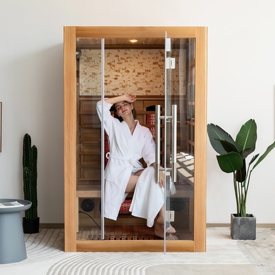 Fabrika Tedarikçisi Lüks Relax Ahşap Uzak Kızılötesi 2 Kişilik Sauna Odası