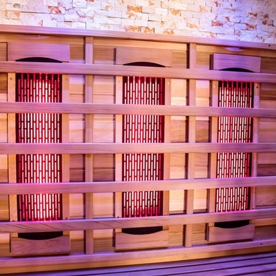 4 Kişilik Ahşap Sauna Odası Lüks Hemlock Kırmızı Sedir Ağacı Kapalı Kızılötesi Sauna