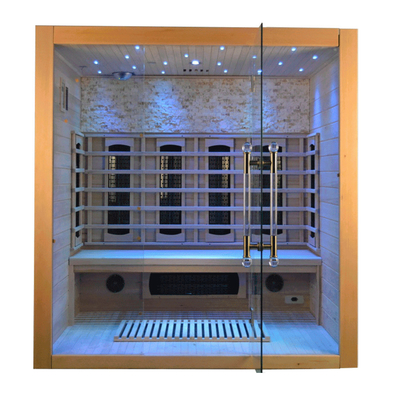 4 Kişilik Ahşap Sauna Odası Lüks Hemlock Kırmızı Sedir Ağacı Kapalı Kızılötesi Sauna