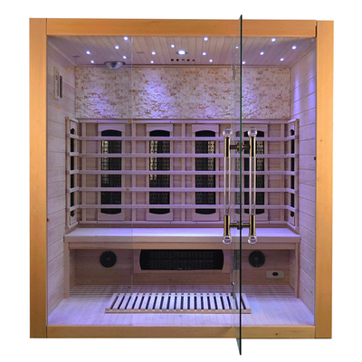 4 Kişilik Ahşap Sauna Odası Lüks Hemlock Kırmızı Sedir Ağacı Kapalı Kızılötesi Sauna