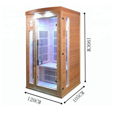 1750W Lüks Ahşap Uzak Kızılötesi Kuru Sauna Odası 2 Kişilik Kapalı