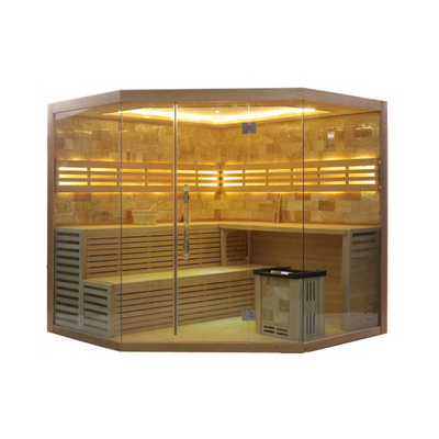 Lüks Hemlock / Kırmızı Sedir Ağacı Kapalı Buhar Sauna Odası 6 Kişilik