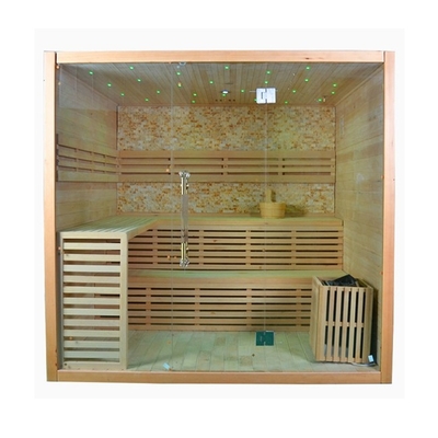 Katı Ahşap Kanada Hemlock Kuru Buhar Sauna Odası 4 Kişi Kapalı Kullanım