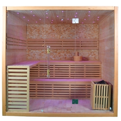 Katı Ahşap Kanada Hemlock Kuru Buhar Sauna Odası 4 Kişi Kapalı Kullanım