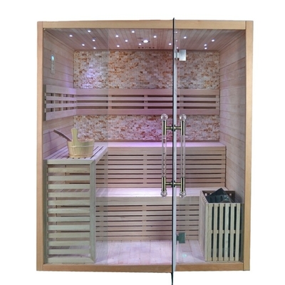 Katı Ahşap Kanada Hemlock Kuru Buhar Sauna Odası 4 Kişi Kapalı Kullanım